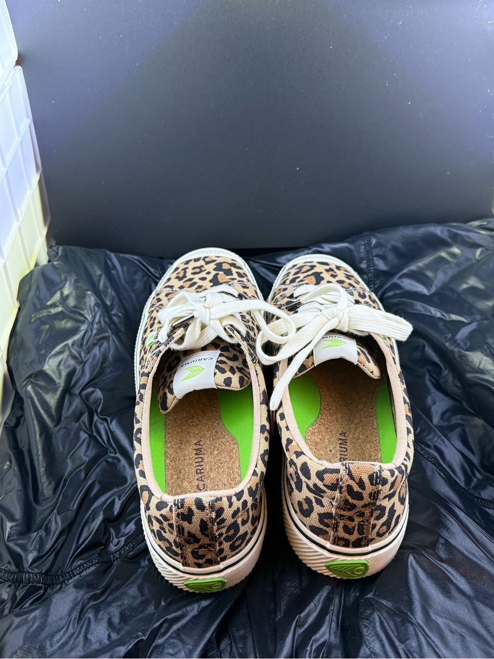 Cariuma Leopard Canvas Sneakers - Tan & Black - Picture 6 of 8